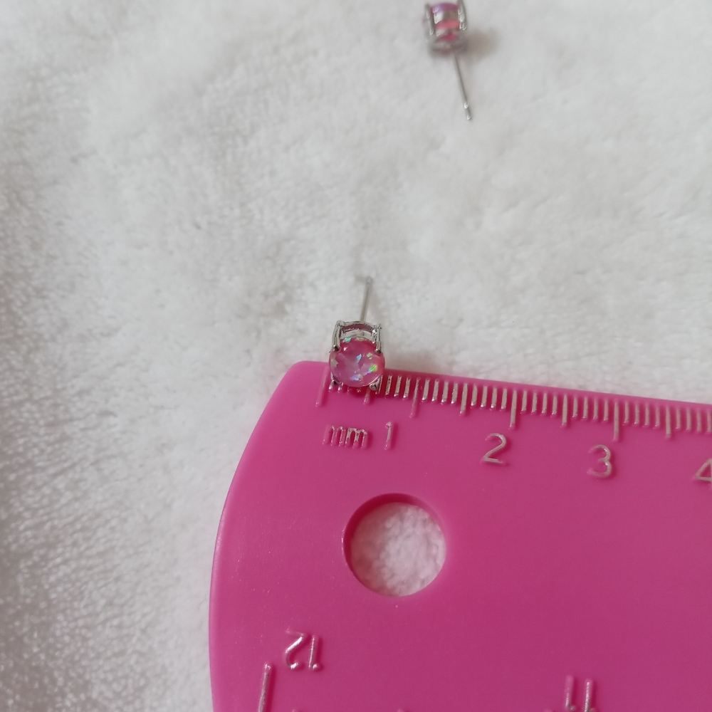 Pink opal earrings - Picture 5 of 6